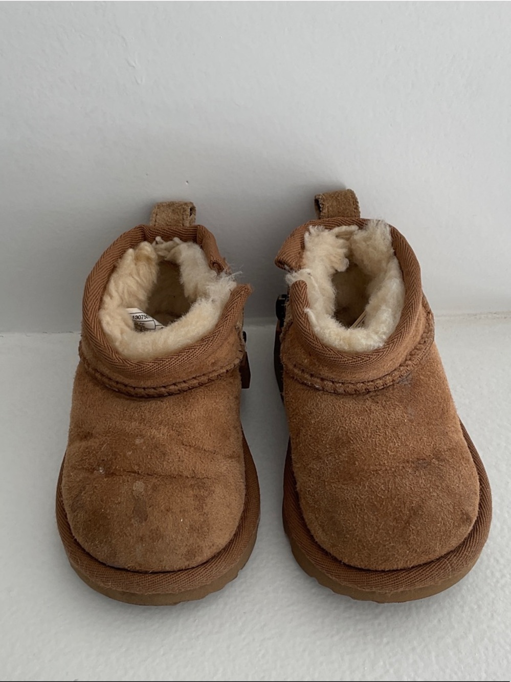 UGG Toddler Chestnut Suede Shearling-Lined Boots